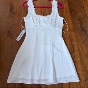 White Lace Trim Dress